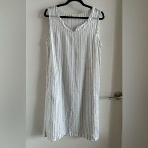 CP Shades | Sleeveless Striped Linen Smock Dress M